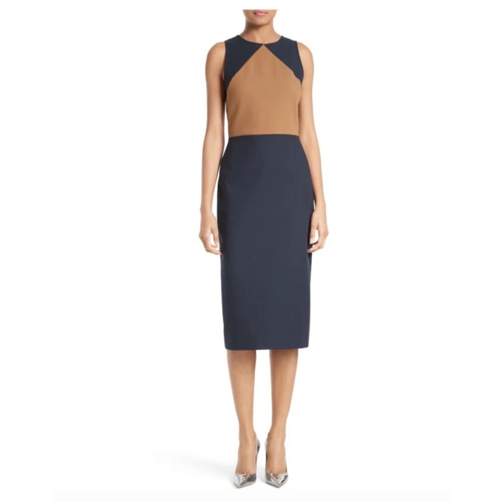 Diane Von Furstenberg Color Block Midi Dress Size 2